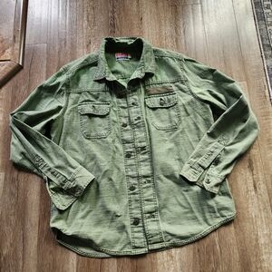 Men's Green Button-Up Jacket Size Large